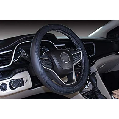 Abbildung von Mayco Bell 2019 New Mikrofaser Leder Auto Extra Large 17 18 19 Zoll Lenkradbezug für Big Trucks (Schwarz, 44.5 45.25 cm&#039;)
