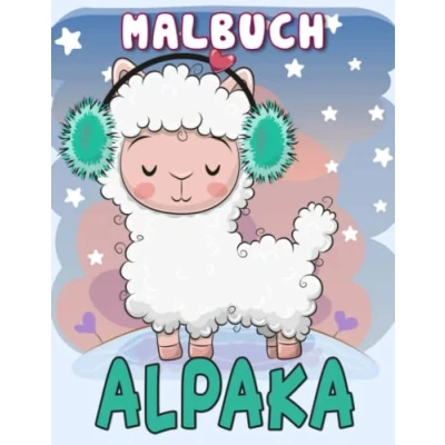 Abbildung von Alpaka Malbuch: Inklusive 30 niedlichen Bildern eines Tieres zum Ausmalen und Entspannen White Elephant präsentiert Gag Geschenke Weihnachtsgeschenke