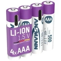 Abbildung von ANSMANN AG Li Ion Akku Micro AAA Typ 500 (min. 400 mAh), 4er Pack Batterie