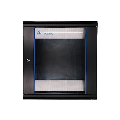 Abbildung von Extralink EX.7256, Wandmontiertes Regal, 12U, 60 kg, Sperrschloss, Schwarz