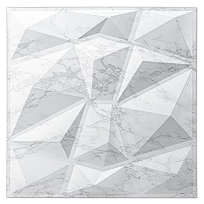 Abbildung von Art3d Texturen 3D Wandpaneele Marmor Weiß PVC Diamant Design für Innenwanddekoration 12 Stück 3 m²