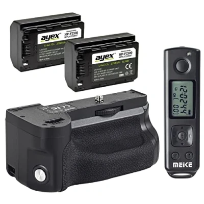 Abbildung von Meike MK A6600 Pro Batteriegriff für Sony mit Funk Timer Fernauslöser u. 2 x ayex NP FZ100 Akku, Perfekt bequemes fotografieren im Hochformat