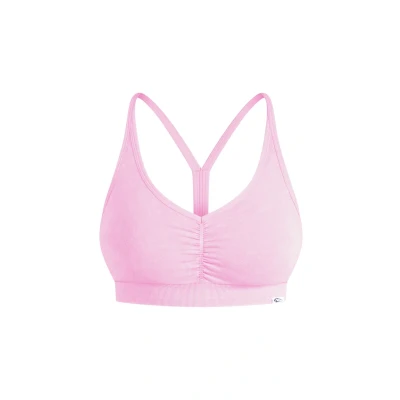 Abbildung von Smilodox Batik Scrunch Sportbh mit leichter Stützkraft, Damen, Größe: Large, Rosa