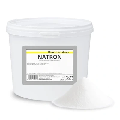 Abbildung von DIACLEANSHOP Natron Pulver 5kg Pharmaqualität E500ii in deutscher Herstellung Backpulver für Küche, Haushalt, Bad &amp; DIY