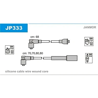 Abbildung von JANMOR JP333 Zündkabelsatz HONDA: ACCORD 1 Hatchback, PRELUDE 2, 3, NISSAN: Bluebird Limousine, Datsun Kombi