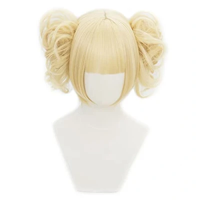 Abbildung von HIROAKIYA Himiko Toga Wig, MHA My Hero Academia Cosplay Wig Clip Hair Bun with Cap