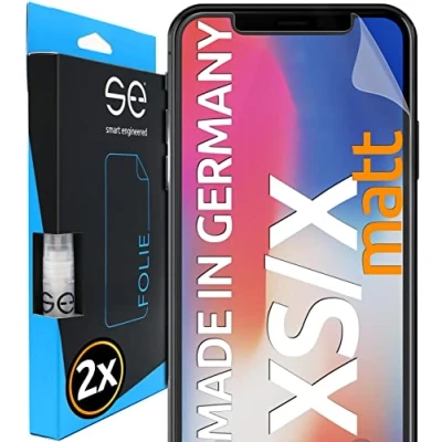 Abbildung von 2x Entspiegelte Schutzfolie für iPhone X/XS Matt aus Deutschland 100% Passgenau Funktion mit Installationshilfe kompatibel Folie Anti Kratzer gegen Sonnenlicht