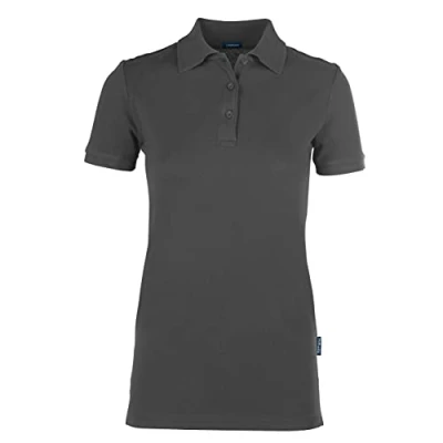 Abbildung von HRM Damen Luxury Polo, dunkelgrau, Gr. 2XL I Premium Polo Shirt aus 100% Baumwolle Basic Polohemd bis 60C farbecht waschbar Hochwertige &amp; nachhaltige Oberteile