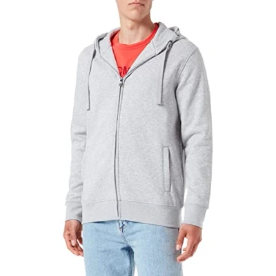 Abbildung von HRM Herren 707 Premium Hooded Jacket I Fair Trade Kapuzenjacke, 320 g/m² Aus 70% Baumwolle &amp; 30% recyceltem Polyester, Grey Melange, 4XL
