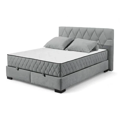 Abbildung von NAGOL B Boxbett 160x200, Anthrazit Bequemes Doppelbett mit Bettkasten und Premium 9 Zonen Federkern Wendematratze 185 x 114 214 cm (B/H/T)