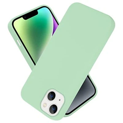 Abbildung von Cadorabo Hülle kompatibel mit Apple iPhone 14 Silikon Handyhülle für Case aus flüssigem Kratzfeste und stoßfeste dünne TPU Schutzhülle Liquid HELL GRÜN