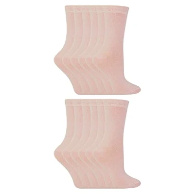 Abbildung von 12er Pack Kinder Einfarbig Socken Sock Snob Baumwolle für Mädchen und Jungen 27 30 31 34 (30 36, Hell Pink)