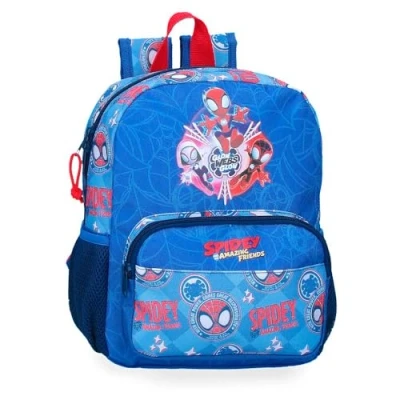 Abbildung von Disney Marvel Spidey Power of 3, Kinderrucksack, Schulrucksack, breite Träger, ergonomisch und gepolstert, Verschiedene Taschen von Joumma Bags., blau, Rucksack 28