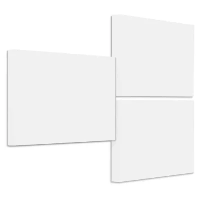 Abbildung von platino24 Schallabsorber Industrial Style aus Basotect B weiß, 3 Absorberelemente Rechteck 825x550x50mm, Verbesserung der Raumakustik