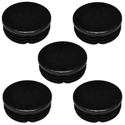 Abbildung von cyclingcolors 5x Kunststoff Rund Rohrstopfen Lamellenstopfen Rundstopfen Schwarz Stopfen Rundrohre Rohraußen Endkappen Möbelgleiter (Ø45mm)
