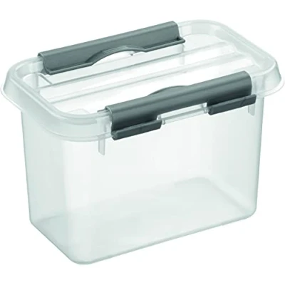 Abbildung von SUNWARE Q Line Box 0,8 Liter 150 x 100 103 mm transparent / metallic