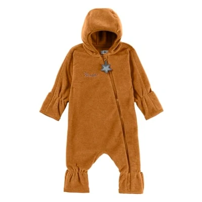 Abbildung von Sterntaler Baby Overall Fleece Unisex Jumpsuit aus Microfleece Stickerei, Reißverschluss, sowie Hand und Fußstulpen goldbraun, 56