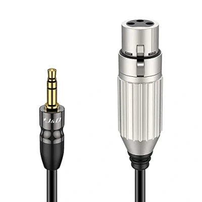 Abbildung von J&amp;D 1/8 zu XLR Kabel, TRS 3,5 mm Balanced Kabel Kupfergehäuse auf Zoll 3,5mm Adapter Audiokabel Stecker Buchse für DSLR Kamera, 2,7 Meter