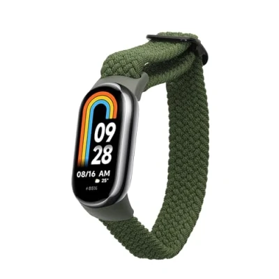 Abbildung von kwmobile Uhrenarmband Armband für Xiaomi Mi Band 8, Nylon Fitnesstracker Sportarmband Innenmaße von 17 cm
