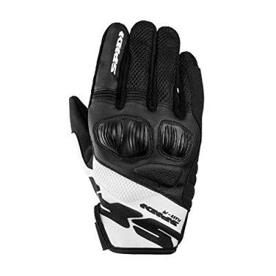 Abbildung von SPIDI, Flash R Evo, Herren Motorrad Handschuhe, schützend &amp; strapazierfähig, Sommerhandschuhe, rutschfest, Touchscreen tauglich, durchschn. Gewicht 0,1 kg, Schwarz/Weiss, Größe S