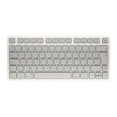 Abbildung von CHERRY KW 7100 MINI BT FOR MAC, Kompakte Mac Tastatur mit 3 Bluetooth Kanälen, UK Layout (QWERTY), Kabelloses Multi Device Keyboard, Moonlight White