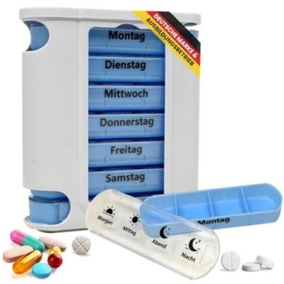 Abbildung von LisaCare Pillendose Tablettenbox 7 Tage Pillentower, Wöchentliche Medikamentenbox!