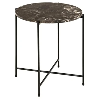 Abbildung von ACTONA GROUP Beistelltisch &quot;Avila&quot;, Ecktisch, rund, Tischplatte aus Marmorstein, T: 52 cm
