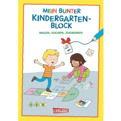 Abbildung von Rätseln für Kita Kinder: Mein bunter Kindergarten Block: Malen, suchen, zuordnen: und malen Kindergartenkinder ab 4 Jahren