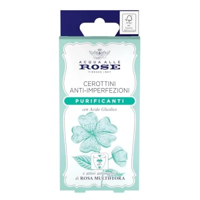 Abbildung von Acqua alle Rose, Pflaster gegen Unvollkommenheiten, reinigend, mit adstringierenden Wirkstoffen aus Rose Multiflora und Glykolsäure, Mitesser, mattieren reinigen, T Zone, 4 Stück Nase,