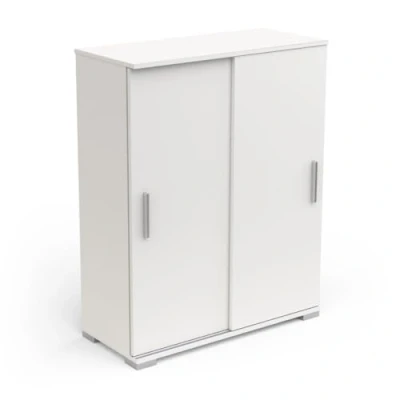Abbildung von Demeyere Aufbewahrungsschrank für Wohnzimmer, 2 Schiebetüren, weiß, L 42,2 x P 103,5 H 13 cm