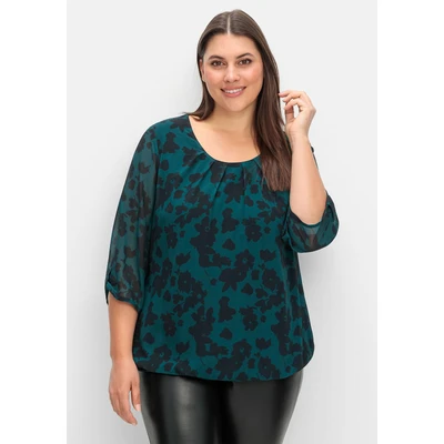 Abbildung von Sheego Tunika &quot;Große Größen&quot;, aus Chiffon, mit Futter Viskose