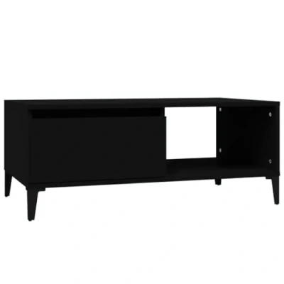 Abbildung von vidaXL Couchtisch Beistelltisch Wohnzimmertisch Sofatisch Teetisch Kaffeetisch Tisch Wohnzimmer Schwarz 90x50x36,5cm Holzwerkstoff