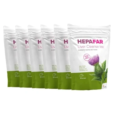 Abbildung von Hepafar Leberentgiftungstee Grüner Tee, Mariendistel, Löwenzahn und Klettenwurzel Leber Entgiften 120 Teebeutel ein Produkt von Sensilab