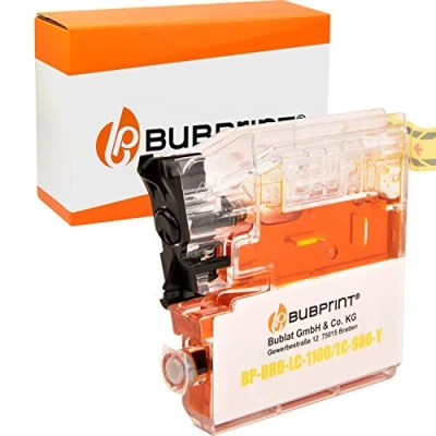 Abbildung von Bubprint Druckerpatrone kompatibel als Ersatz für Brother LC 1100 980 DCP 145C 195C 375CW 585CW J715W MFC 490CW 5890CN 6490CW Gelb
