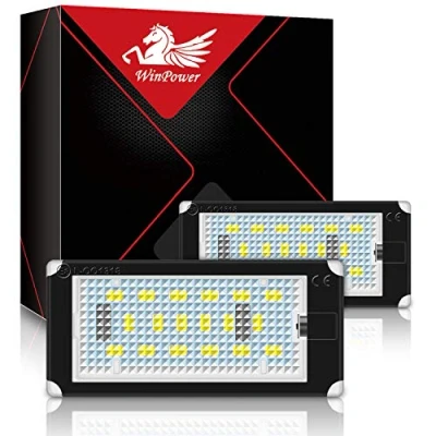 Abbildung von WinPower LED Kennzeichenbeleuchtung Glühbirnen Nummernschildbeleuchtung Lampe 3582 SMD mit CanBus Fehlerfrei 6000K Xenon kaltweiß, 2 Stücke