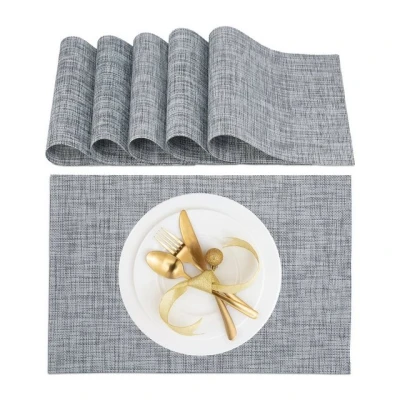 Abbildung von Platzset, Tischset 6 teilig, relaxdays, Grau