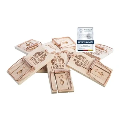 Abbildung von Neustanlo Schlagfalle 10ner Pack Mäusefallen Mausefalle aus Holz Schnappfalle, Hohe Schlagkraft Leicht zu verwenden
