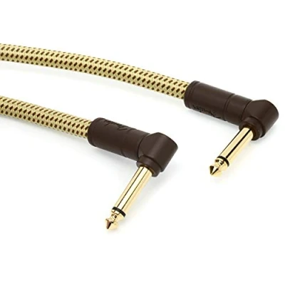 Abbildung von Fender Kabel Deluxe Series, 15cm, tweed, 2er Pack, 2 x angled