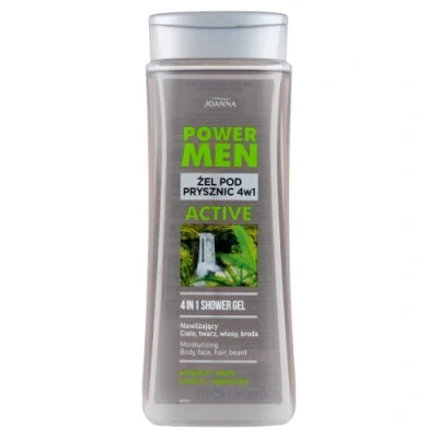 Abbildung von JOANNA Power Men Active Duschgel für Männer 4in1 Enthält Vitamin PP und Hanf Gründlich Gereinigte Erfrischte Haut Herren Pflegedusche Angenehmer Duft 300 Ml