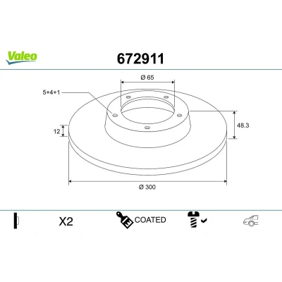Abbildung von Bremsscheibe VALEO 672911