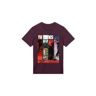 Abbildung von F4NT4STIC TV Times Patrick Mcgoohan THE Prisoner Cover Tshirt print, Herren, Größe: Small, Maroon