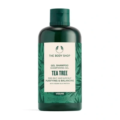 Abbildung von The Body Shop Teebaum Reinigungsshampoo für fettiges Haar und Kopfhaut, veganes Seidenprotein