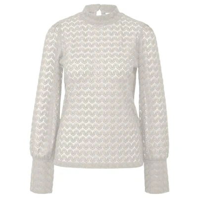 Abbildung von QS Transparentes MIT Stehkragen Strickpullover, Damen, Größe: XXL, Beige