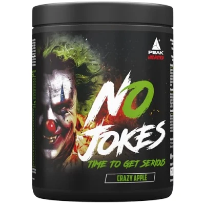 Abbildung von PEAK No Jokes 600g Geschmack Crazy Apple I 30 Portionen Pulver Pre Workout Booster mit Ashwagandha KSM 66 Koffein Arginin HCl L Citrullin Guarana Energie und Muskelpump 600 g