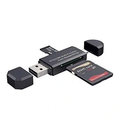 Abbildung von Micro USB OTG 2.0 Kartenleser Adapter SD/Micro SD Speicherkartenleser Standard Anschluss für Smartphones Tablets mit Funktion SDXC SDHC MMC RS UHS I
