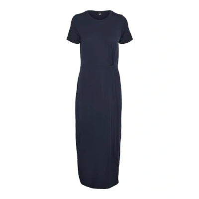 Abbildung von Vero Moda Petite Vmava LULU Ancle Dress Maxikleid, Damen, Größe: Large, Navy blazer