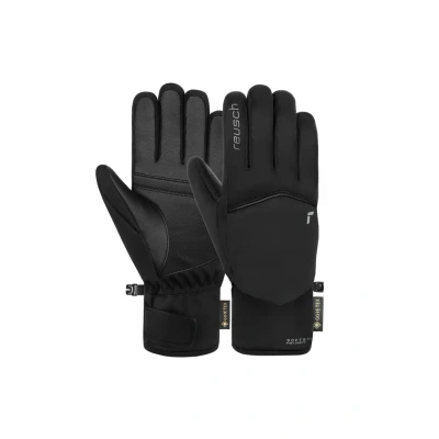 Abbildung von Reusch Amira Gore TEX warme, wasserdichte, Winddichte und atmungsaktive Winterhandschuhe Fingerhandschuhe Sporthandschuhe Skihandschuhe Damen mit Ziegenleder für Damen, schwarz Silber, 6