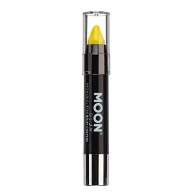 Abbildung von Moon Glow, Neon UV Glitzer Gesichtsmalstift/Körperkreiden Make up für Gesicht und Körper, leuchtet hell unter Beleuchtung (Gelb, 3,5 g)