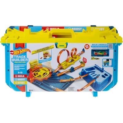 Abbildung von Mattel® Rennbahn Auto Hot Wheels Track Builder Unlimited Schnellstarter Box mit 30 Trackte