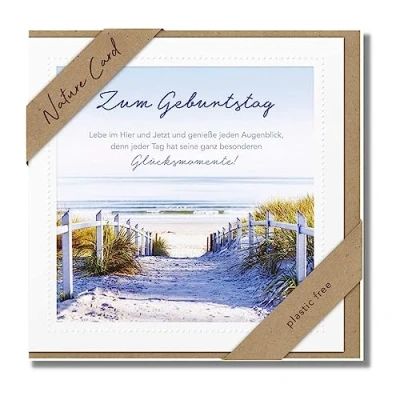 Abbildung von bsb Karte zum Geburtstag Nature Card Nachhaltige Karten Geburtstagskarten mit Umschlag Geburtstagskarte Frauen &amp; Männer Glückwunschkarte 15,5 x cm